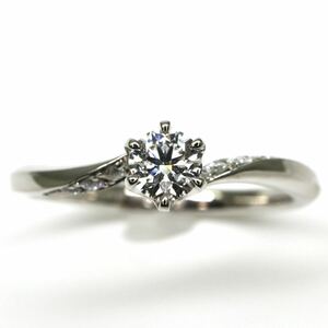 I-PRIMO(アイプリモ)◆Pt950 天然ダイヤモンドリング◆M◎ 約3.4g 約11号 0.04ct diamond ring指輪 jewelry ジュエリーEC6/ED3