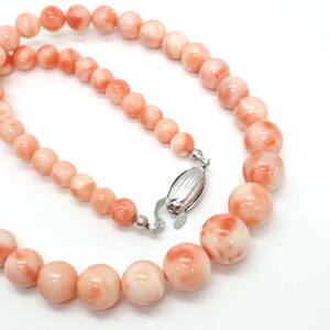 ◆天然本珊瑚ネックレス◆M 約45.5g 約46.0cm コーラル さんご coral jewelry necklace ジュエリー DB0/DE0