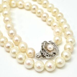 ◆アコヤ本真珠ネックレス◆J 約30.6g 約38.5cm 7.0-7.5mm珠 pearl パール jewelry necklace ジュエリー DB0/DC0