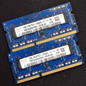 2GB 2枚組 (合計 4GB) PC3-12800S DDR3-1600 S.O.DIMM 204pin 1Rx8 ノートPC用メモリ 8chip HYNIX製 2G 4G (管:SB0217の画像1
