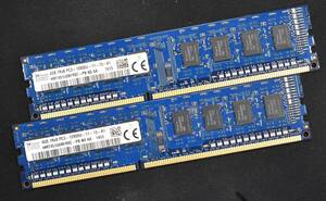 8GB (4GB 2枚組) PC3-12800 PC3-12800U DDR3-1600 240pin non-ECC Unbuffered DIMM 1Rx8 SK-HYNIX 1.5V (管:SA5379