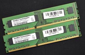 4GB 2枚組 (合計 8GB) PC3-10600 PC3-10600U DDR3-1333 240pin non-ECC Unbuffered DIMM 2Rx8(両面実装) SanMax HYNIX (管:SA5860 x4s