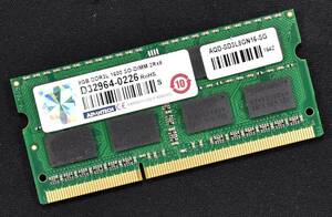 8GB (8GB 1枚) PC3L-12800S DDR3-1600 S.O.DIMM 204pin 2Rx8 1.35V/1.5V 低電圧対応 ADVANTECH 8G (管:SB0255