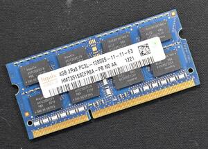 4GB 1枚 PC3L-12800S DDR3L-1600 S.O.DIMM 204pin 2Rx8 1.35V 低電圧対応 (DDR3 1.5V対応) HYNIX純正 4G (管:SB0266