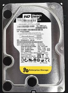 WESTERN DIGITAL WD5002ABYS [500GB 7,200rpm SATA HDD 2011年製 (Cristal DiscInfo 正常状態) 使用時間 36363H (管:HH12-1