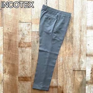 INCOTEX インコテックス SLIM FIT SUPER100'S 春夏 テーパード ウール スラックス パンツ 46 グレー BEAMSF取扱