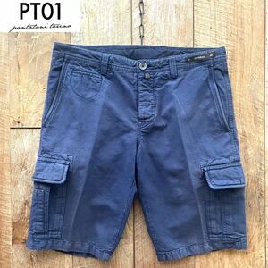 [ beautiful goods ]PT01pi- tea Zero Uno BERMUDAba Mu da cotton linen cargo shorts short pants 46 navy BEAMSF handling 