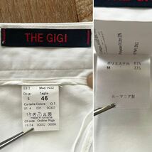 【美品】THE GIGI ザジジ 1プリーツ 1タック テーパード コットン スラックス パンツ 46 ホワイト BEAMSF取扱_画像9