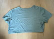 ショート丈Tシャツ　 リブTシャツ 半袖　 ミントグリーン/グリーン　 XLサイズ_画像4