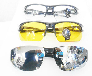  sports type sunglasses 3 piece set lens acrylic fiber frame 3 color for sport men's good-looking Y155