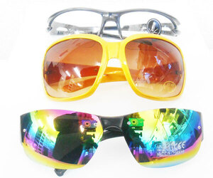  sports type 3 piece set orange black frame Aurora Brown clear lens good-looking sunglasses Y158