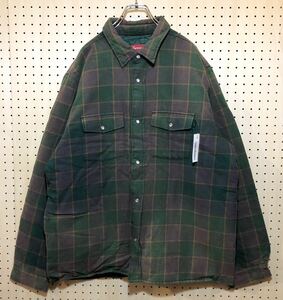 【XL】新品 Supreme Quilted Faded Plaid Shirt Green シュプリーム キルティング フェード シャツ T289