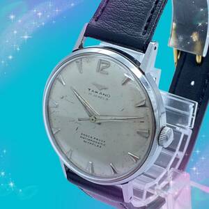 《希少　稼働品》　タカノ　TAKANO　SHOCK PROOF　ANTIMAGNETIC　NIVAFLEX　17石　メンズ腕時計　ホワイト系文字盤　手巻き