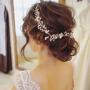 ヘッドドレス 結婚式 髪飾り ゴールド ブライダル ウェディング パール 成人式 和装 アクセサリー