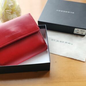 早いもの勝ち【箱付き収納袋付き】バーバリー 三つ折り財布 チェック カードケースいっぱい BURBERRY