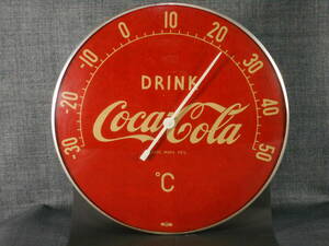 （温度計）コカ・コーラ温度計。　直径：約）２９．５（ｃｍ）