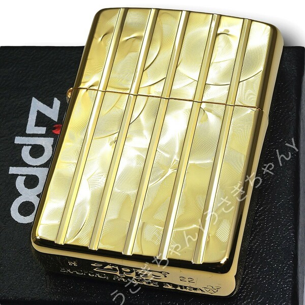 zippo☆アーマー☆両面加工☆ローリングカット☆ゴールド☆ジッポ ライター