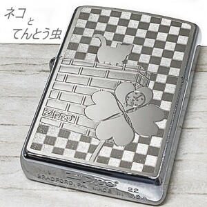 zippo☆Metal plate☆チェック☆ネコ＆てんとう虫☆ジッポ ライター