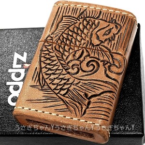 zippo☆Leather Works CHAOS☆跳鯉滝登り☆ジッポ ライター