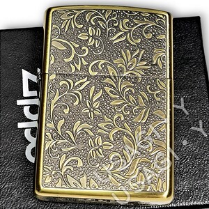 zippo☆唐草☆両面加工☆アンティークブラス☆ジッポ ライター