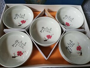 【未使用】 梅花シリーズ　小皿　深皿　5点セット　和食器　プレート