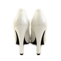 【天白】ダイアナ シンデレラ Cinderella ホワイト パンプス ハイヒール ベーシック レザー 表記24 靴 シューズ 女性_画像3