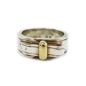 [ Tempaku ] Hermes arte ошибка лента узор серебряный SV925 кольцо аксессуары указанный размер 53 Vintage коробка 