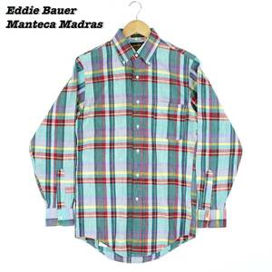 Eddie Bauer Manteca Madras Shirts 1990s S SH2209 Made in USA エディーバウアー マドラスチェック ボタンダウンシャツ アメリカ製
