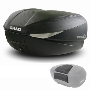 SHAD(シャッド) バイク トップケース・リアボックス 【セット売り】SH58X トップケース カーボン バックレスト セット