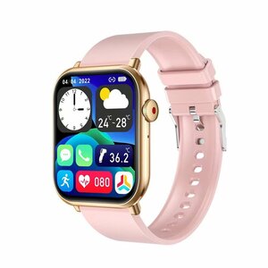  smart watch Japanese instructions 1.96 -inch large screen 24 hour health control Line motion mode pedometer heart rate meter sleeping mode weather .. waterproof pink 