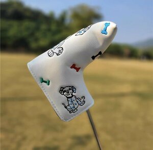 【パターカバー】ゴルフクラブ ウッド ヘッドカバー アイボリー ゴルフアクセサリー 4色選択可