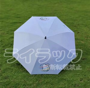 【ホワイト】ゴルフ傘 ブルー 長傘 自動オープン 晴雨両用 日焼け防止 紫外線遮断99％ ブラックゴムコーティング