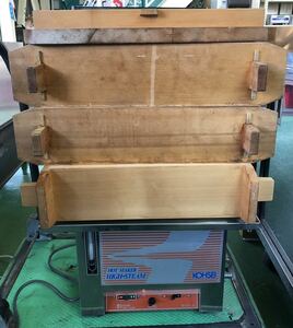 KOHSEI.. industry corporation 100V electric steamer rectangle wooden basket steamer three step 1999 year made I