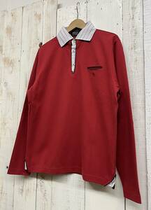 POLO BCS ポロ ビーシーエス ＊スウェット シャツ ポロシャツ ＊L size ＊レッド系 ＊メンズ 秋冬向 ＊トップス ＊BRITISH COUNTRY SPIRIT