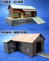 (印刷版) 昭和の建物「木造駅舎セット」ペーパークラフト（Nスケール）_画像3