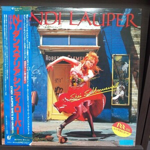 LP 帯付 国内 レンタル盤/CYNDI LAUPER SHE'S SO UNUSUAL