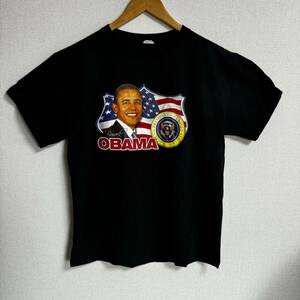 【古着】オバマ（ノッチ）半袖Tシャツ　ブラック　yes we can