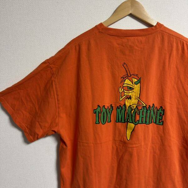 【古着】TOY MACHINE (トイマシーン) Tシャツ　オレンジ　XLサイズ　半袖T ゆったり