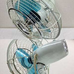 H719●昭和レトロ NATIONAL ナショナル ELECTRIC FAN 3枚羽 扇風機 25HD & M-10B2 2台セット 当時物 アンティーク エレクトリック ファンの画像6