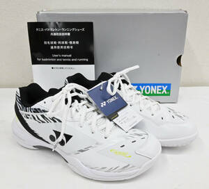 H738* new goods unused goods YONEX Yonex POWER CUSHION 65Z power cushion 65Z SHB65Z3KM badminton shoes 27cm white Tiger 