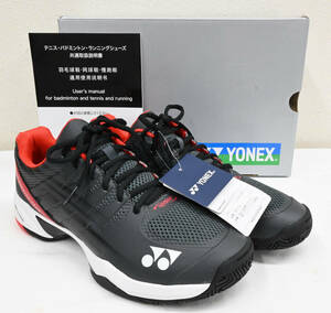 H733●新品 未使用品 YONEX ヨネックス POWER CUSHION TEAM GC パワークッション チームGC SHTTGC テニス シューズ 27cm グレー×レッド