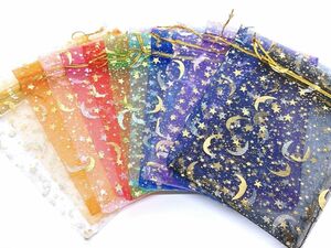 1 jpy ~. postage 120 jpy! including in a package OK! reservation 2 week.(*^^*.*[16.×10.]* star pattern * auger nji- wrapping sack * pouch * colorful *13 sheets *