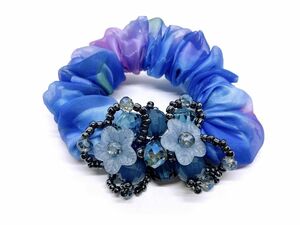 1 jpy ~. postage 120 jpy! including in a package OK! reservation 2 week.(*^^*.* hand made *. flower beads design * flower elastic *M461*