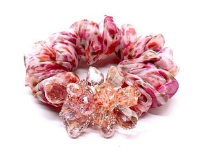 1 jpy ~. postage 120 jpy! including in a package OK! reservation 2 week.(*^^*.* hand made *. flower beads design * flower elastic *M300*