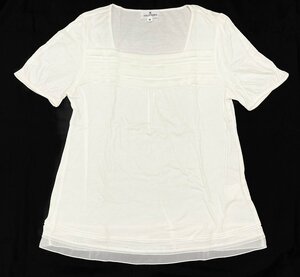 美品 courreges クレージュ スクエアネック 半袖カットソー Tシャツ 白色 ホワイト サイズ40 レディース