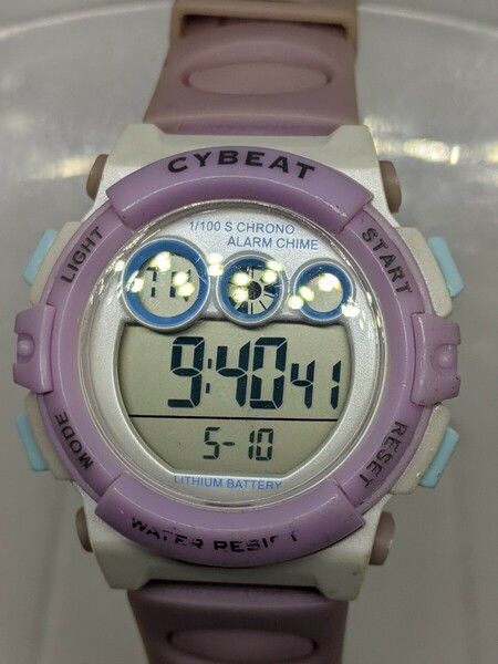 CYBEAT ACY17 デジタル腕時計 レディース パープル 中古動作品 77 1