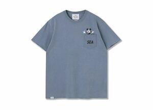 WIND AND SEA Mickey Mouse / Pocket Tee Blue Jean XL