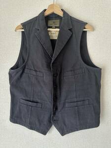 【美品・希少】Nigel Cabourn Main Line Mallory Vest Halftex SIZE 50 ネイビー 2018SS