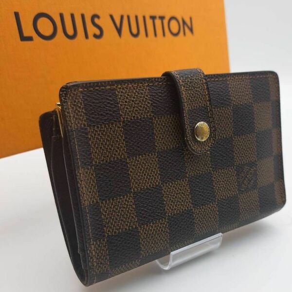 LOUIS VUITTON新型最高級美品ダミエ ポルトフォイユ ヴィエノワ がま口 二つ折り財布 ウォレット ルイヴィトン