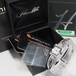 新同品 ハミルトン Hamilton ダイヤベゼル シェル文字盤 バングルウォッチ 腕時計 箱 余りコマ C451